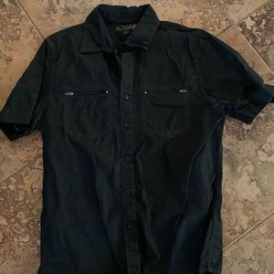 Black Men’s Button Down Short Sleeve